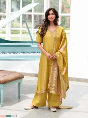 Varsha Liana tissue shimmer party wear suit