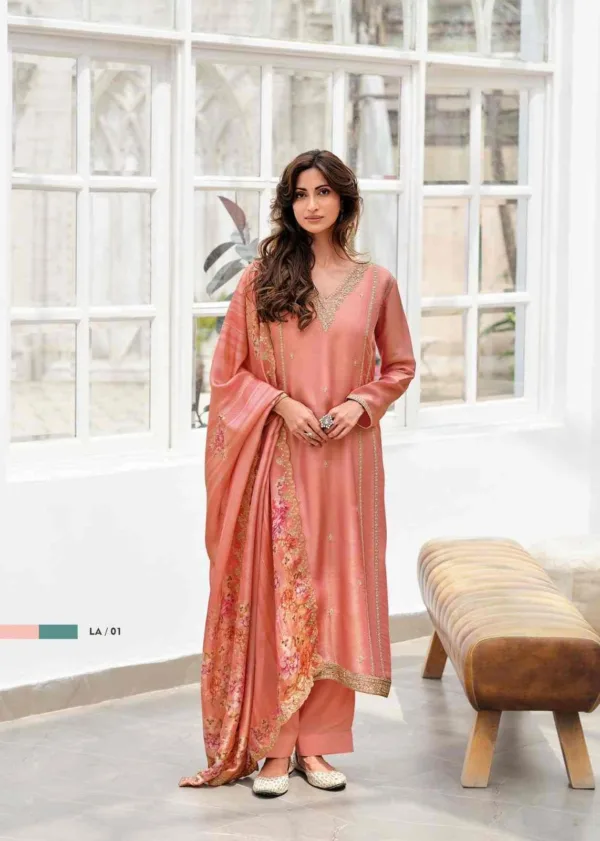 Varsha Liana tissue shimmer party wear suit