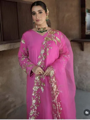 Pink punjabi suit for teenage girls