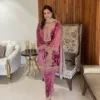 Pink Punjabi Velvet suit for women | Punjabi Clothes