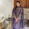 Purple Punjabi suit | Tissue silk suit