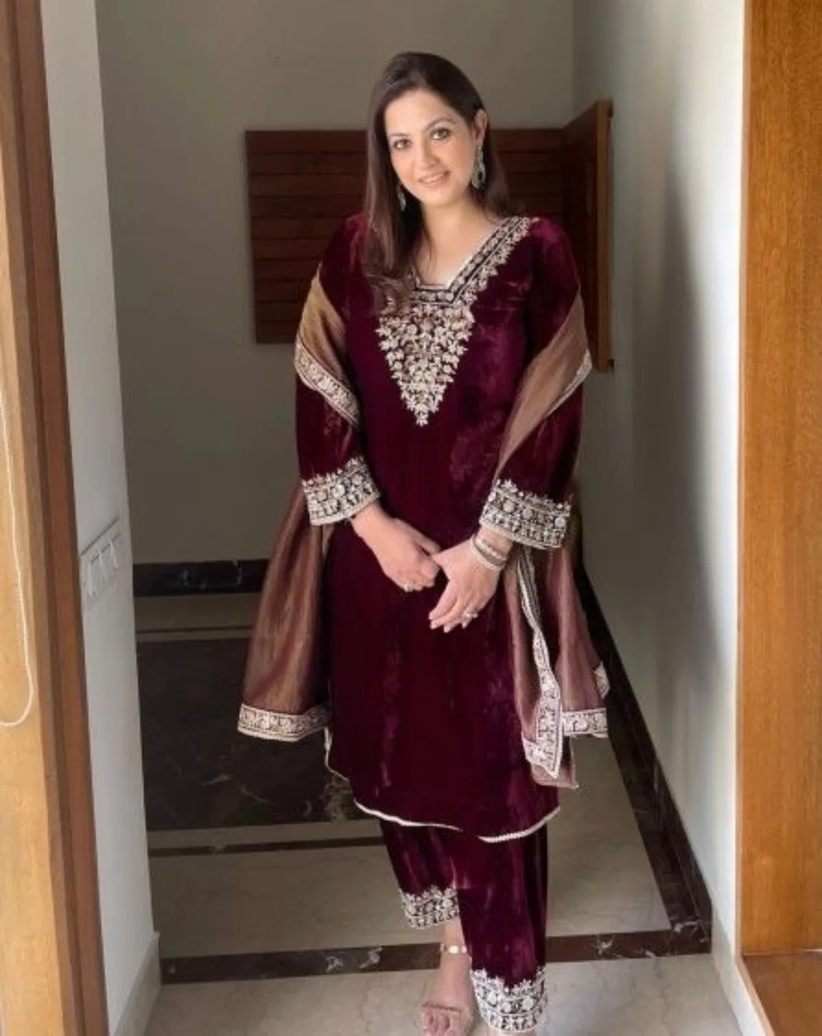 Buy Punjabi Velvet suit design for girls Online Fashion Doctorz - Main Image