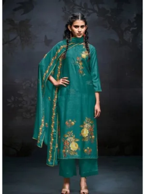 Ganga Fera silk suit set for ladies - Green