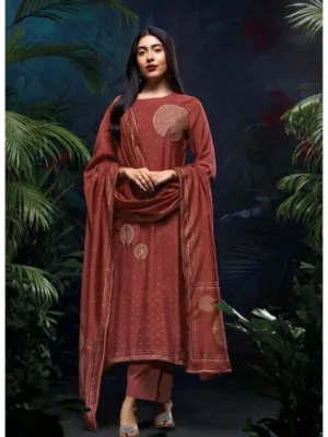 Ganga Yuktha Silk designer suits for ladies - Orange