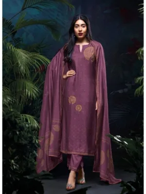 Ganga Yuktha Silk designer suits for ladies - Purple
