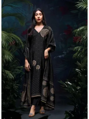 Ganga Yuktha Silk designer suits for ladies - Black