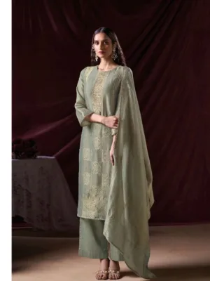 Ganga Arnisa Designer silk suits for women - GRAPE