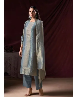 Ganga Arnisa Designer silk suits for women - Blue