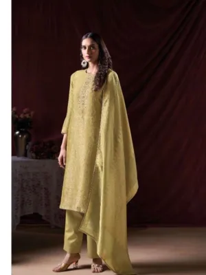 Ganga Arnisa Designer silk suits for women - Golden