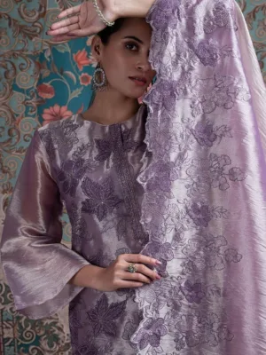 Naariti Nafia festive silk suits with embroidery - Purple