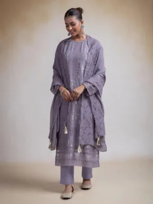 Naariti sriyana new pure silk suit design - Purple