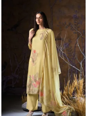 Ganga Ivriel suits winter wear  collection | pashmina suits - Yellow