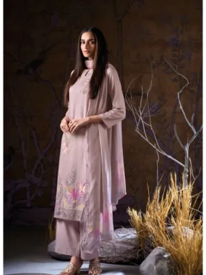 Ganga Ivriel suits winter wear  collection | pashmina suits - Light Pink
