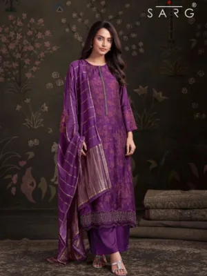 Sahiba zikra  party wear silk suit - Purple