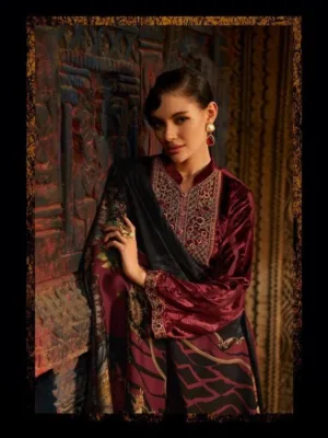 Vrsha the woven garden |  velvet suits for wedding - Red