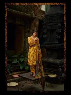 Vrsha the woven garden |  velvet suits for wedding - Yellow