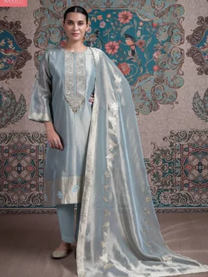 Naariti Tuveen tissue silk wedding collection | Light Blue