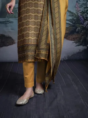 Naariti Bhavam festive silk suit  set buy online - Yellow