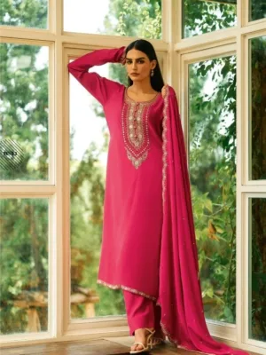 Varsha tilla silk party wear suits - Pink