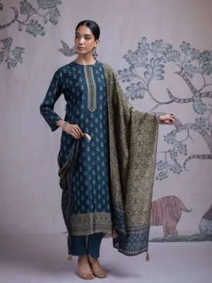Naariti Taranika | Party wear silk suits for girls - Blue