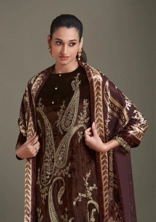 Brown-velvet-suit-for-women