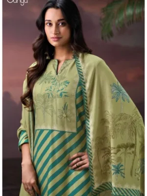 Ganga Fritzi ladies pashmina suit | Green