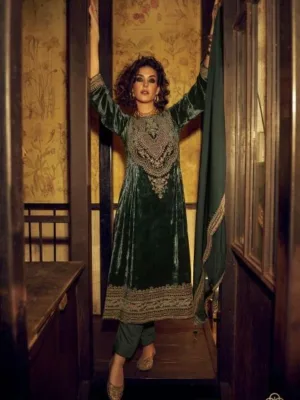 Aiqa Adam Grey velvet suit party wear