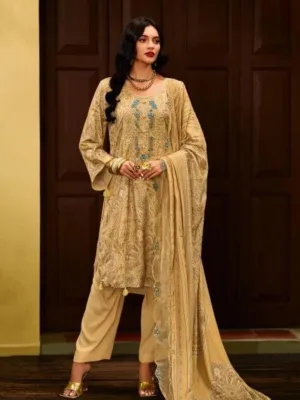 Varsha Elici pashmina winter suits for ladies - Beige
