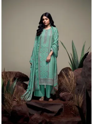 Ganga Isabeau winter pashmina suits for ladies - Green