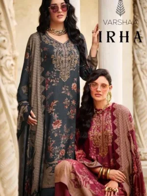 Varsha irha Pashmina dress material - Blue