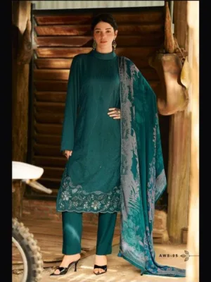 Varsha serenade pashmina winter suits - Green