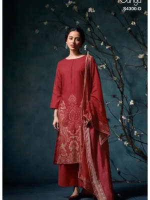 Ganga rosalyn pashmina suits | winter collection for women - Red