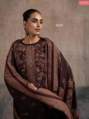 Naariti Taskeen Pure pashmina winter suits for women - Brown