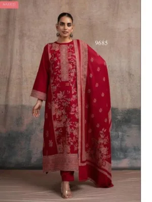 Naariti Taskeen Pure pashmina winter suits for women - Red