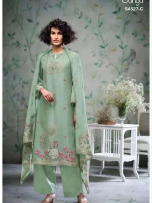 Ganga Gabriella silk party wear suits for women | latest collection - Green
