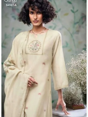 Ganga Gabriella silk party wear suits for women | latest collection - Off White