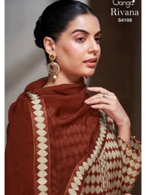 Ganga Rivana party wear silk suits for wedding function