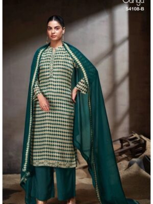 Ganga Rivana party wear silk suits for wedding function - Green