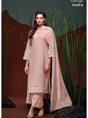 Ganga erazya unstitched cotton suits online India - Light Pink