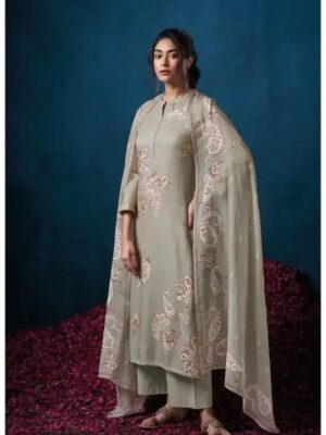 Ganga eleri cotton embroidered salwar suits women - Grey