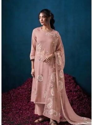Ganga eleri cotton embroidered salwar suits women - Pink